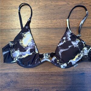 SHEIN underwire Marble print Bikini Top